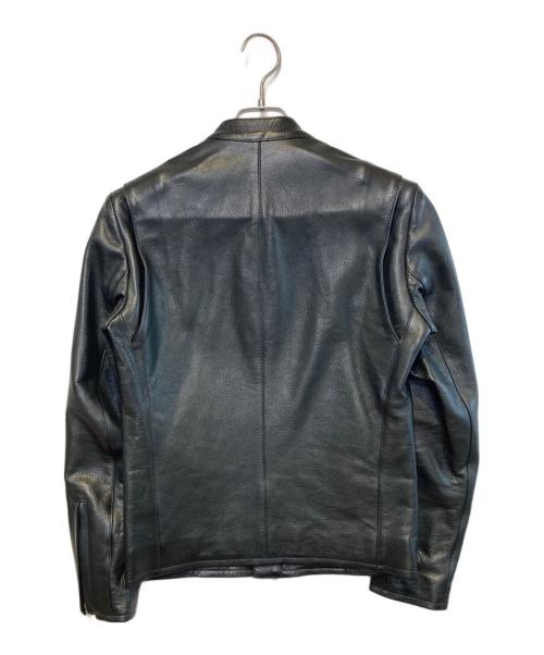 LITHIUM HOMME（リチウムオム・ファム）LITHIUM HOMME (リチウムオム・ファム) LEATHER SINGLE RIDERS JACKET ブラック サイズ:42の古着・服飾アイテム