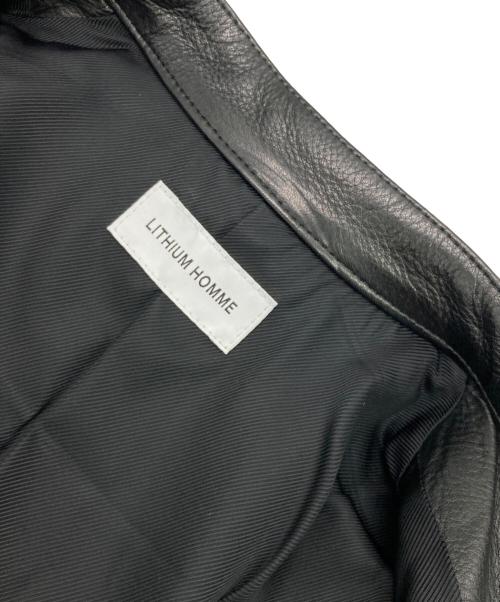 LITHIUM HOMME（リチウムオム・ファム）LITHIUM HOMME (リチウムオム・ファム) LEATHER SINGLE RIDERS JACKET ブラック サイズ:42の古着・服飾アイテム