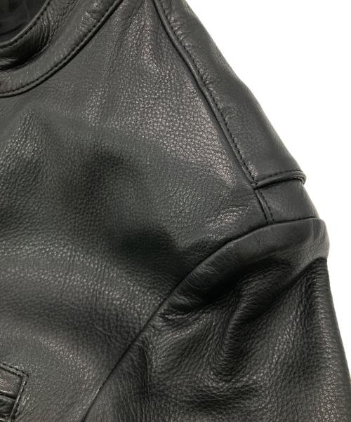 LITHIUM HOMME（リチウムオム・ファム）LITHIUM HOMME (リチウムオム・ファム) LEATHER SINGLE RIDERS JACKET ブラック サイズ:42の古着・服飾アイテム