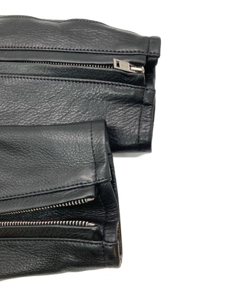 LITHIUM HOMME（リチウムオム・ファム）LITHIUM HOMME (リチウムオム・ファム) LEATHER SINGLE RIDERS JACKET ブラック サイズ:42の古着・服飾アイテム