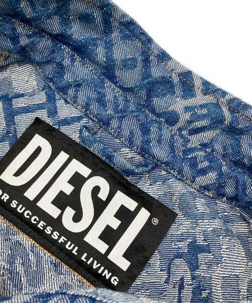 DIESEL（ディーゼル）DIESEL (ディーゼル) D-LEOジャガードデニムウエスタンシャツ インディゴ サイズ:Mの古着・服飾アイテム