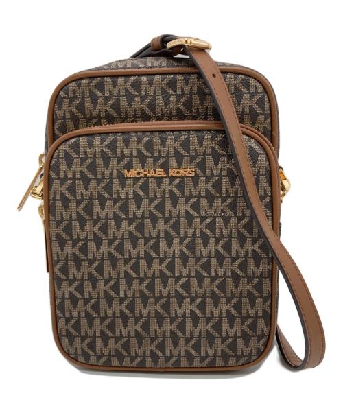 MICHAEL KORS（マイケル・コース）MICHAEL KORS (マイケル・コース) Jet Set Travel Medium Signature Logo Crossbody Bag ブラウンの古着・服飾アイテム