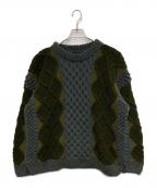 JOURNAL STANDARDジャーナルスタンダード）の古着「CSアランニットプルオーバー」｜ブルー×カーキ