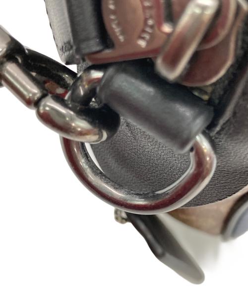 COACH（コーチ）COACH (コーチ) レザーショルダーバッグ ネイビー×オレンジの古着・服飾アイテム