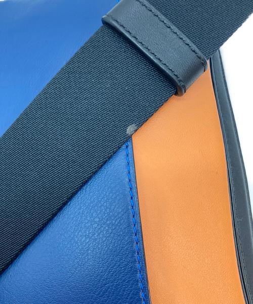 COACH（コーチ）COACH (コーチ) レザーショルダーバッグ ネイビー×オレンジの古着・服飾アイテム