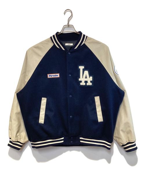 PERUSHU（ペルーシュ）PERUSHU (ペルーシュ) MLB (エムエルビー) スタジャン ネイビー サイズ:LLの古着・服飾アイテム