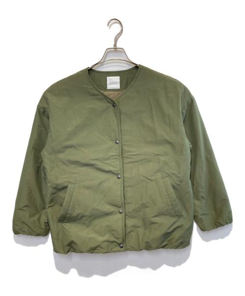 kurashi&trips publishing（クラシアンドトリップス パブリッシング）kurashi&trips publishing (クラシアンドトリップス パブリッシング) 裏フリースノーカラージャケット カーキ サイズ:Freeの古着・服飾アイテム