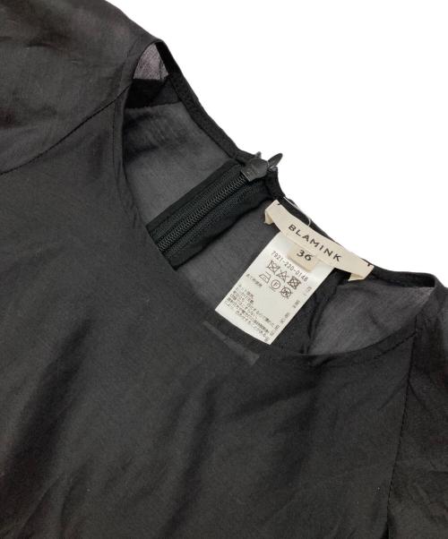 BLAMINK（ブラミンク）BLAMINK (ブラミンク) ショートスリーブシアーブラウスシャツ ブラック サイズ:36の古着・服飾アイテム