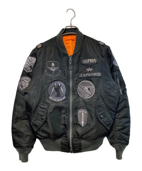 ALPHA（アルファ）ALPHA (アルファ) フルパッチMA-1フライトジャケット ブラック サイズ:Sの古着・服飾アイテム