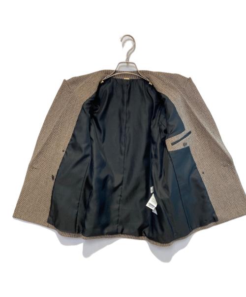 Mila Owen（ミラオーウェン）Mila Owen (ミラオーウェン) チェック金釦ダブルブレストブレザー ブラウン サイズ:FREEの古着・服飾アイテム