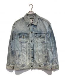 GUESS×Brandalised（ゲス×ブランダライズド）の古着「WITH GRAFFITI BY BANKSY Oversized Denim Jacket」｜ネイビー