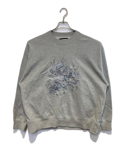 MAISON SPECIAL（メゾンスペシャル）MAISON SPECIAL (メゾンスペシャル) Flower Embroidery Heavy-Weight Pigment Sweat グレー サイズ:01の古着・服飾アイテム