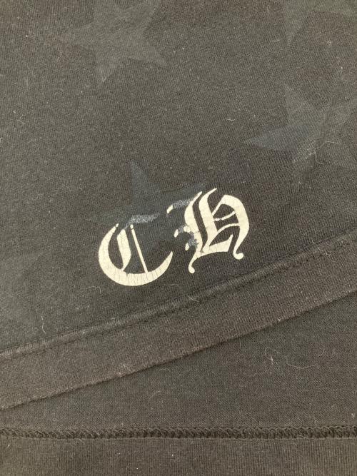 CHROME HEARTS（クロムハーツ）CHROME HEARTS (クロムハーツ) ホースシュー×スクロールラベルプリントカットソー ブラック サイズ:Mの古着・服飾アイテム