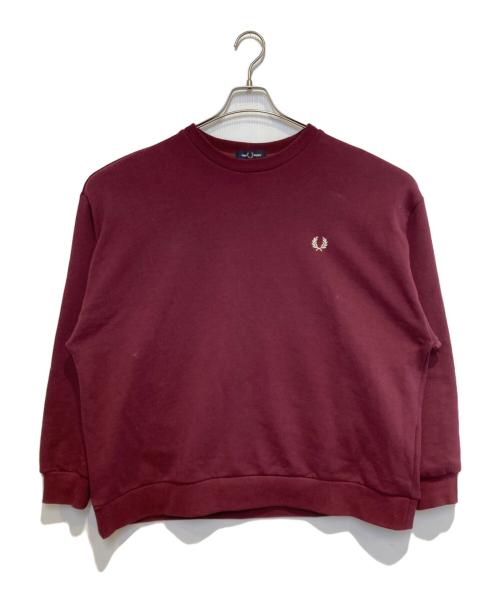 FRED PERRY（フレッドペリー）FRED PERRY (フレッドペリー) エンブロイダリークルーネックスウェット ボルドー サイズ:Lの古着・服飾アイテム