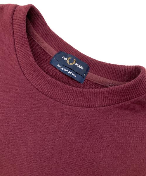 FRED PERRY（フレッドペリー）FRED PERRY (フレッドペリー) エンブロイダリークルーネックスウェット ボルドー サイズ:Lの古着・服飾アイテム