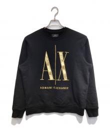 ARMANI EXCHANGE（アルマーニ エクスチェンジ）の古着「ICONクルーネックスウェット」｜ブラック