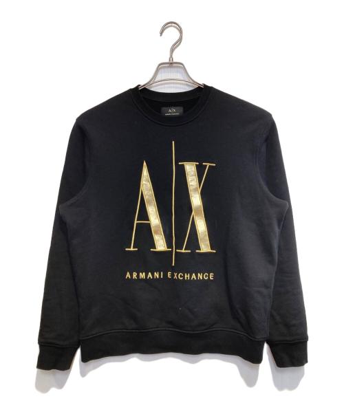 ARMANI EXCHANGE（アルマーニ エクスチェンジ）ARMANI EXCHANGE (アルマーニ エクスチェンジ) ICONクルーネックスウェット ブラック サイズ:Lの古着・服飾アイテム