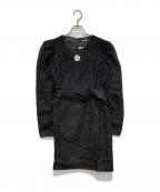 MARY QUANTマリークヮント）の古着「ラメチェックツイードワンピース」｜ブラック