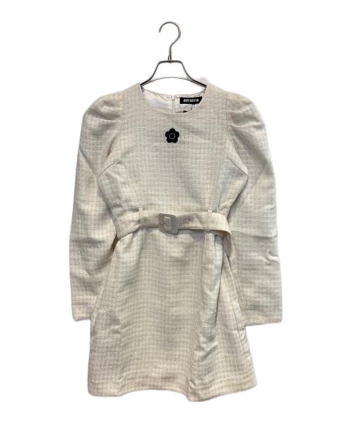 MARY QUANT（マリークヮント）MARY QUANT (マリークヮント) ラメチェックツイードワンピース ホワイト サイズ:38 未使用品の古着・服飾アイテム