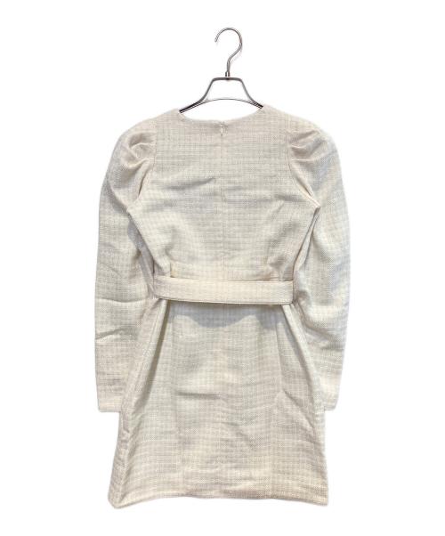 MARY QUANT（マリークヮント）MARY QUANT (マリークヮント) ラメチェックツイードワンピース ホワイト サイズ:38 未使用品の古着・服飾アイテム