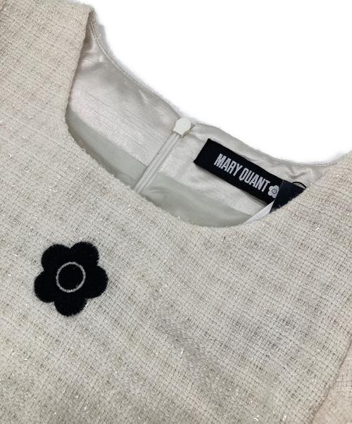 MARY QUANT（マリークヮント）MARY QUANT (マリークヮント) ラメチェックツイードワンピース ホワイト サイズ:38 未使用品の古着・服飾アイテム