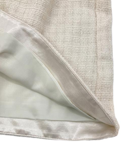 MARY QUANT（マリークヮント）MARY QUANT (マリークヮント) ラメチェックツイードワンピース ホワイト サイズ:38 未使用品の古着・服飾アイテム