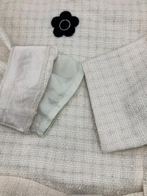 MARY QUANT（マリークヮント）MARY QUANT (マリークヮント) ラメチェックツイードワンピース ホワイト サイズ:38 未使用品の古着・服飾アイテム
