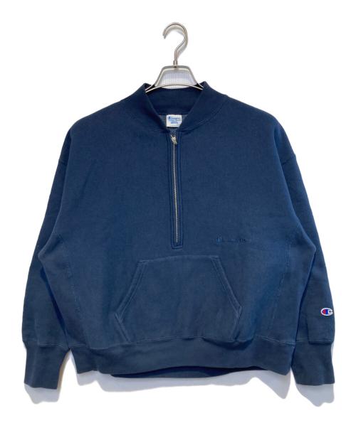 Champion REVERSE WEAVE（チャンピオン リバース ウィーブ）Champion REVERSE WEAVE (チャンピオン リバース ウィーブ) 別注ハーフZIPリバースウィーブスウェットトレーナー ネイビー サイズ:Mの古着・服飾アイテム