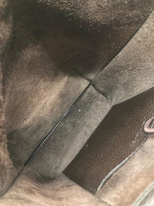 Yves Saint Laurent（イヴサンローラン）Yves Saint Laurent (イヴサンローラン) 型押しレザーハンドバッグ ブラウンの古着・服飾アイテム