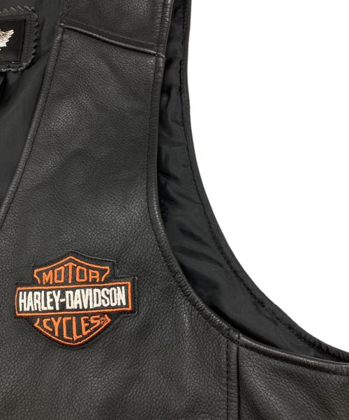 HARLEY-DAVIDSON（ハーレーダビッドソン）HARLEY-DAVIDSON (ハーレーダビッドソン) ［古着］モーターサイクルレザーベスト ブラック サイズ:Lの古着・服飾アイテム