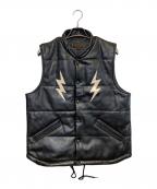 VIN&AGEヴィン＆エイジ）の古着「NAUGHTY LEATHER VEST」｜ブラック
