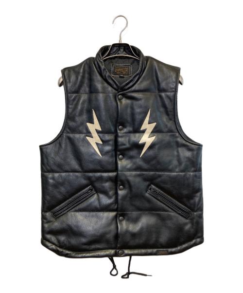 VIN&AGE（ヴィン＆エイジ）VIN&AGE (ヴィン＆エイジ) NAUGHTY LEATHER VEST ブラック サイズ:40の古着・服飾アイテム