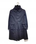 COMME des GARCONS COMME des GARCONSコムデギャルソン コムデギャルソン）の古着「ストールドッキングウールコート」｜ネイビー