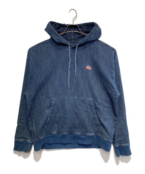 DIESEL（ディーゼル）DIESEL (ディーゼル) D-UM-RIB-NE ジョグジーンズトレーナー インディゴ サイズ:Lの古着・服飾アイテム