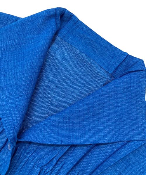 ISSEY MIYAKE（イッセイミヤケ）ISSEY MIYAKE (イッセイミヤケ) プリーツシャツブラウス ブルー サイズ:2の古着・服飾アイテム