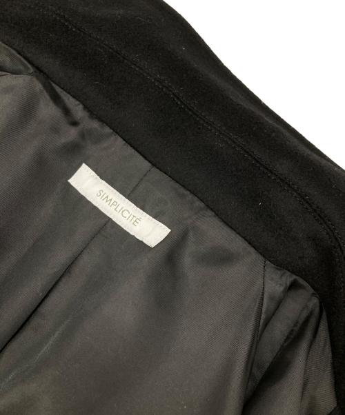 SIMPLICITE（シンプリシテ）SIMPLICITE (シンプリシテ) WビーバーコクーンW前スタンドコート ブラック サイズ:M 未使用品の古着・服飾アイテム