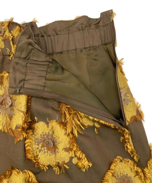 BALLSEY（ボールジィ）BALLSEY (ボールジィ) カットジャカード フレアスカート イエロー サイズ:36の古着・服飾アイテム