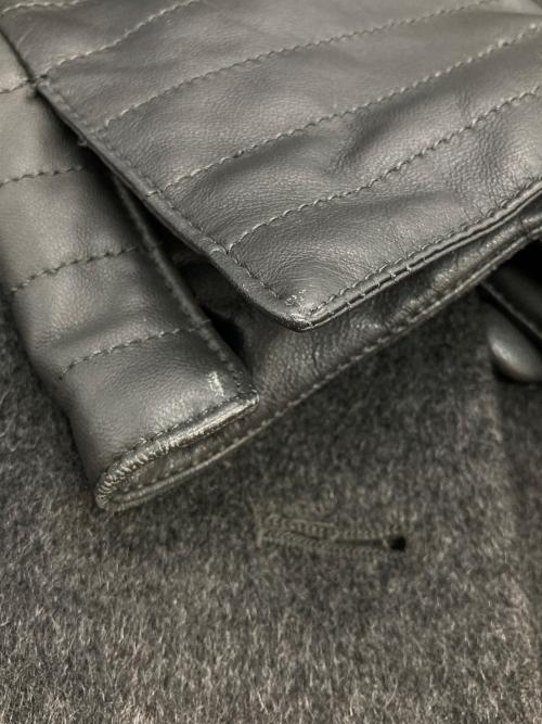 BALMAIN（バルマン）BALMAIN (バルマン) カシミアラムレザーコンビコート グレー サイズ:11の古着・服飾アイテム