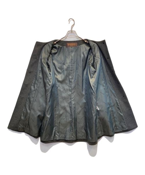 BALMAIN（バルマン）BALMAIN (バルマン) カシミアラムレザーコンビコート グレー サイズ:11の古着・服飾アイテム