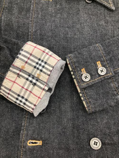 BURBERRY LONDON（バーバリーロンドン）BURBERRY LONDON (バーバリーロンドン) デニムダブルショートコート ブラック サイズ:40の古着・服飾アイテム