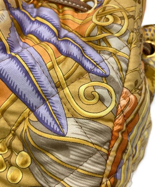 Salvatore Ferragamo（サルヴァトーレ フェラガモ）Salvatore Ferragamo (サルヴァトーレ フェラガモ) CAGE BAG ブラウン×ベージュの古着・服飾アイテム