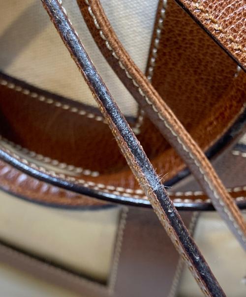 Salvatore Ferragamo（サルヴァトーレ フェラガモ）Salvatore Ferragamo (サルヴァトーレ フェラガモ) CAGE BAG ブラウン×ベージュの古着・服飾アイテム