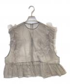 HeRIN.CYEヘリンドットサイ）の古着「Sheer many frill vest」｜グレー