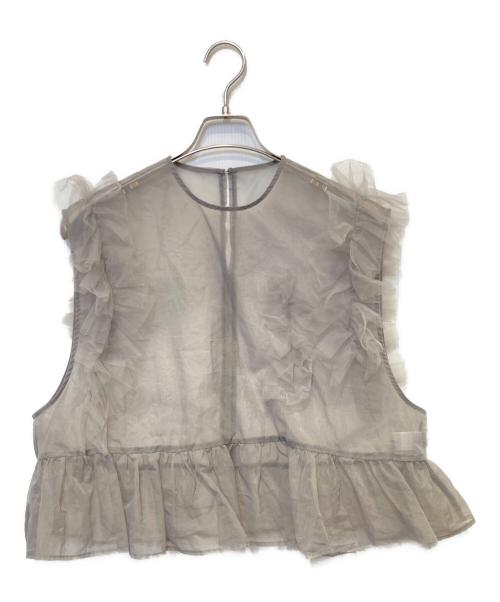 HeRIN.CYE（ヘリンドットサイ）HeRIN.CYE (ヘリンドットサイ) Sheer many frill vest グレー サイズ:FREEの古着・服飾アイテム