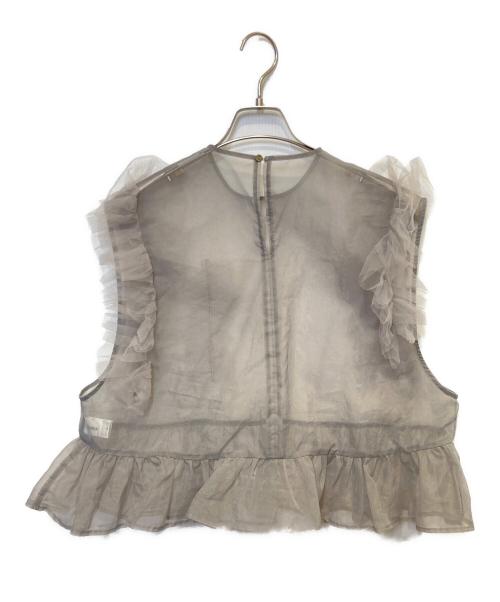 HeRIN.CYE（ヘリンドットサイ）HeRIN.CYE (ヘリンドットサイ) Sheer many frill vest グレー サイズ:FREEの古着・服飾アイテム