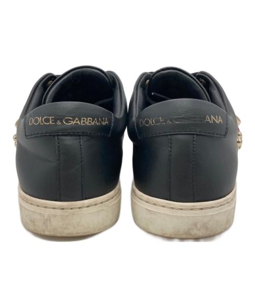 DOLCE & GABBANA（ドルチェ＆ガッバーナ）DOLCE & GABBANA (ドルチェ＆ガッバーナ) レザースニーカー ブラック サイズ:37の古着・服飾アイテム