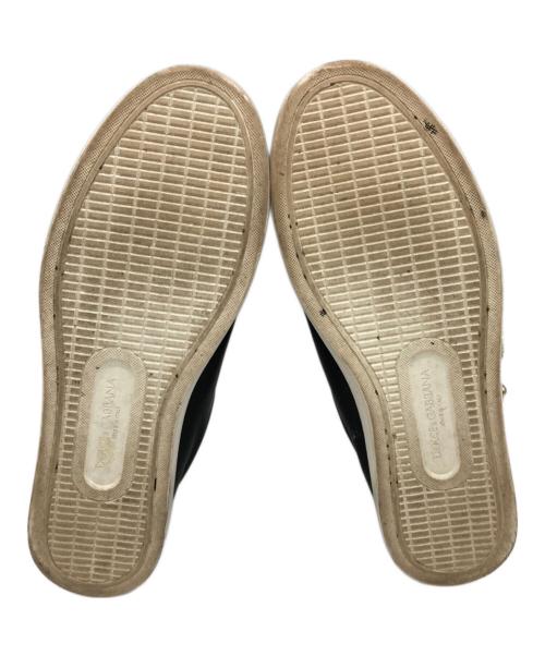 DOLCE & GABBANA（ドルチェ＆ガッバーナ）DOLCE & GABBANA (ドルチェ＆ガッバーナ) レザースニーカー ブラック サイズ:37の古着・服飾アイテム