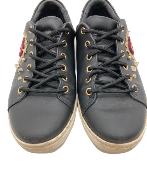 DOLCE & GABBANA（ドルチェ＆ガッバーナ）DOLCE & GABBANA (ドルチェ＆ガッバーナ) レザースニーカー ブラック サイズ:37の古着・服飾アイテム