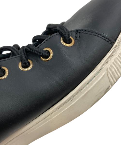 DOLCE & GABBANA（ドルチェ＆ガッバーナ）DOLCE & GABBANA (ドルチェ＆ガッバーナ) レザースニーカー ブラック サイズ:37の古着・服飾アイテム