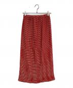 ISSEY MIYAKEイッセイミヤケ）の古着「ドットプリーツスカート」｜レッド×ホワイト